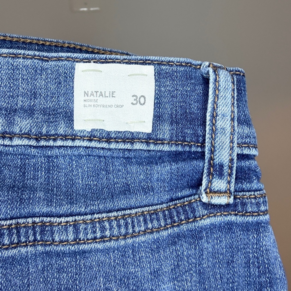 Hudson Jeans Natalie Midrise Slim Boyfriend Crop - Blue Denim